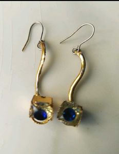 Elegant Blue Stone Drop Earrings