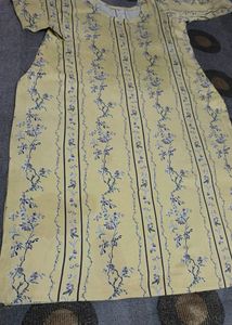 Glace Cotton Suit With Plazo And Dupatta