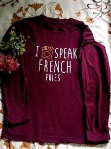 Burgundy "I Speak French Fries" Long Sleeve