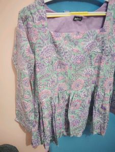 Floral Print Peplum Top