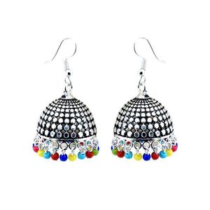 Colorful Beaded Jhumka Earrings