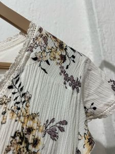white button down floral dress
