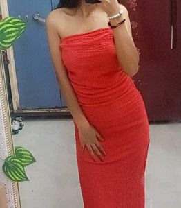 Red Bodycon Midi Dress