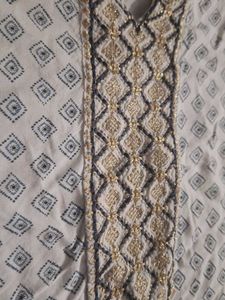 White Printed Kurta