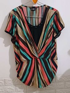 Striped V-Neck Top