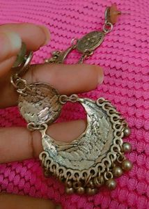 Oxidised Tribal Chandbali Earring