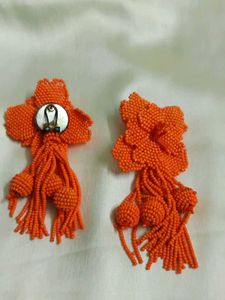 Orange Flower Earring