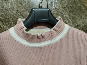 Cute Pink Ruffle Sweater