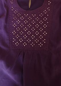 Purple Sheer Sleeve Top