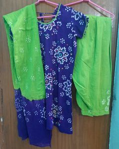 Bandhani Purple Suit