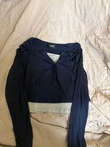 Navy Long Sleeve Top