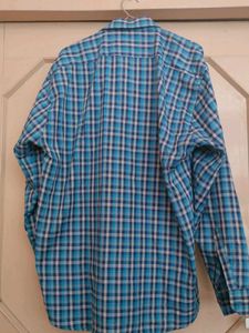 Blue Plaid Long Sleeve Button-Down Shirt