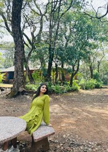 Olive Green Ruffle Wrap Dress