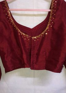 Maroon Embellished Blouse