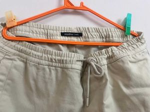 Beige Cargo Jogger Pants