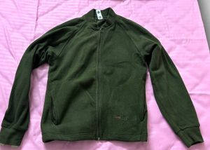 Green Fleece Zip-Up Jacket