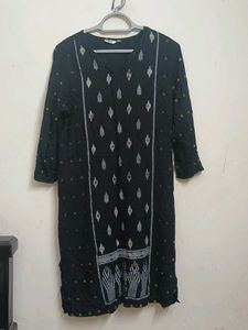 Black Printed Kurta By Max Xxl