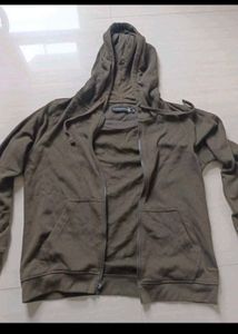 Olive green zip up huddi