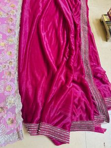 Pink &amp; Magenta Embroidered Saree combo