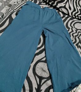 Stylish Blue Wide Leg Palazzo Pants