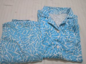 Cute Leaf Print Pajama Set