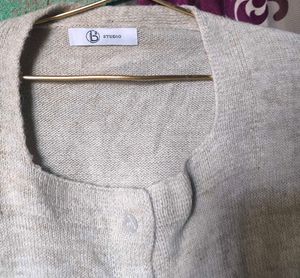 Beige Knit Cardigan