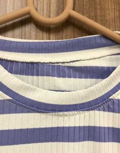 Purple and White Striped Top