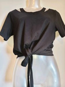 🎁Buy 1, Get 1 Free🎁,Tie Front Black Top