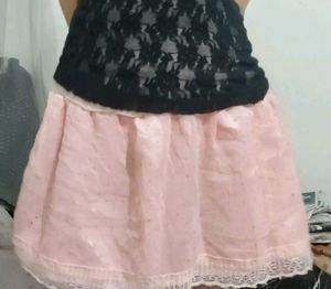 Dollette Lacey Pink Mini Skirt
