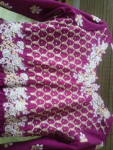 Heavy Print Anarkali Dress With Dupatta