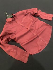 Tommy Hilfiger Light Mahroon Cotton Shirt