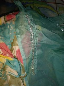 New stone Saree with attached blouse piece