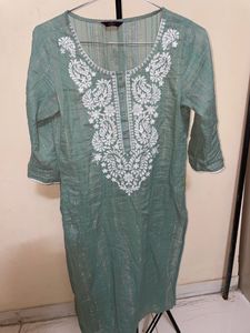 Acai Round Neck Chikankari Kurti