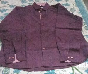 Burgundy Striped Dress Shirt