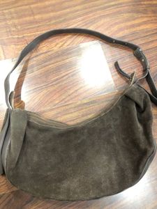 Brown Suede Hobo Bag