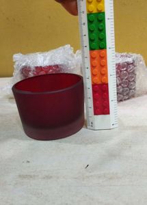 Big Size Red Glass Candle Holder