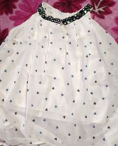 Sheer Heart Print Top