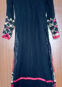 Black Heavy Work Kurta