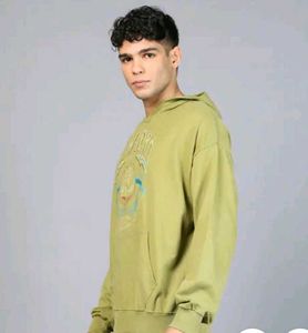 Shein Drop Shoulder Typographic Chest Print Hoodie