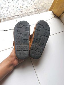 Brown Leather Chappals For 4-6 Years Boy