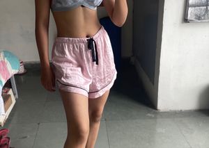 Pink Satin Pajama Shorts