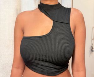 Cutout Ribbed Tank Top
