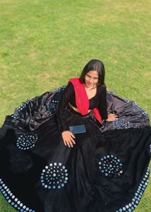 Elegant Black Velvet Lehenga Choli without duppta