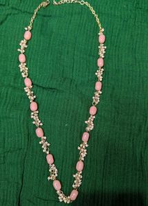 Beaded Peach Necklace