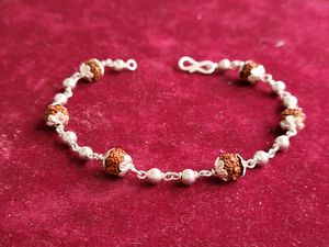 Silver Rudraksh Trendy Rakhi / Bracelet