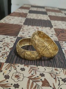 Artificial Gold-toned Bangles (Set of 2)