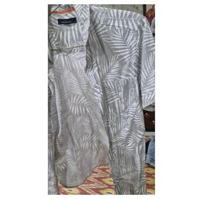 Highlander Grey Casual Half Sleeve Shirt, Size - S