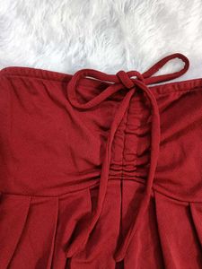 Red Tube top with rubber lining