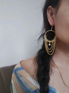 Oriflame Gold Chain Hoop Earrings