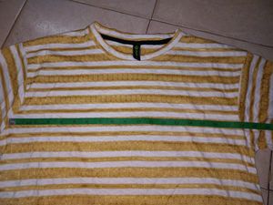 Mustard Colour Striped Crop Top